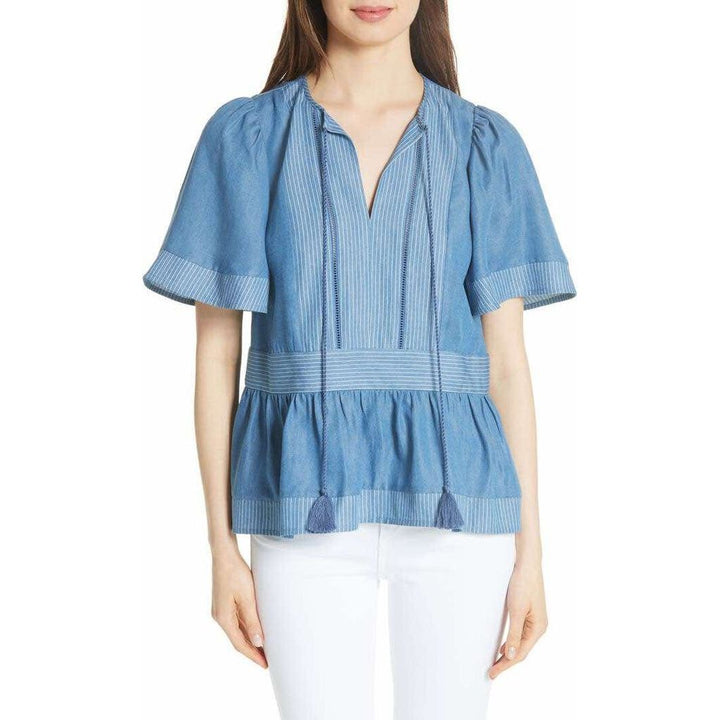 Kate Spade New York Indigo Railroad Top - Size Small