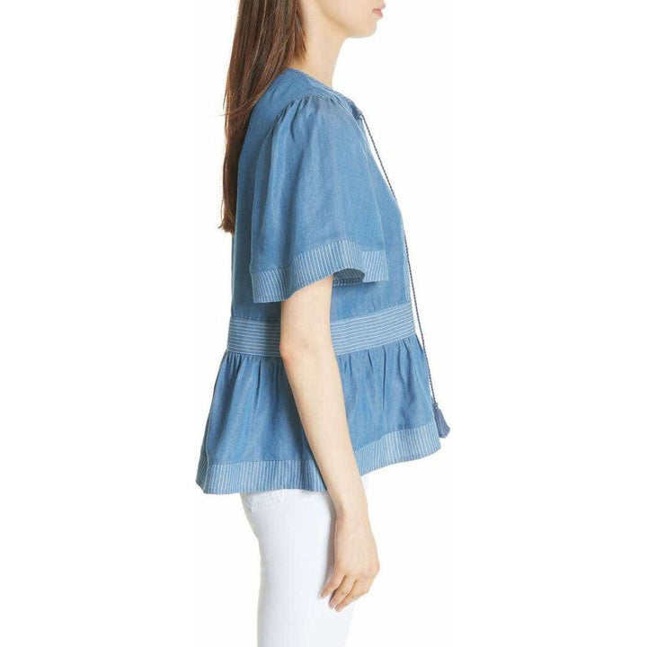 Kate Spade New York Indigo Railroad Top - Size Small