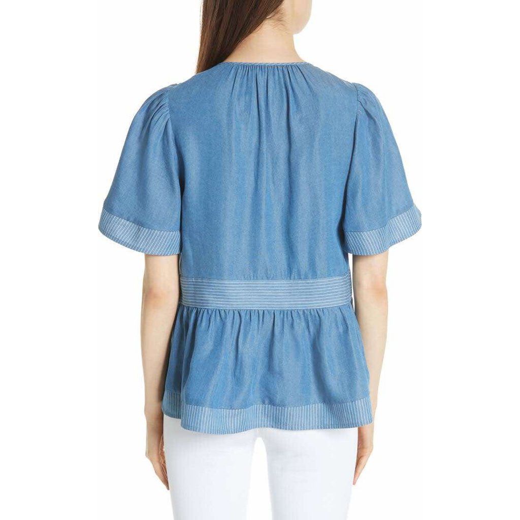 Kate Spade New York Indigo Railroad Top - Size Small
