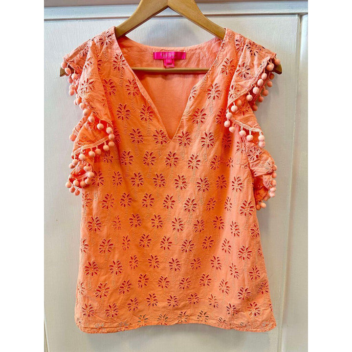 Lilly Pulitzer Astara Eyelet Blouse - Size Small