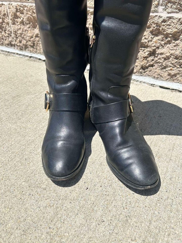 Tory Burch Sofia Tall Leather Riding Boots - Size 8