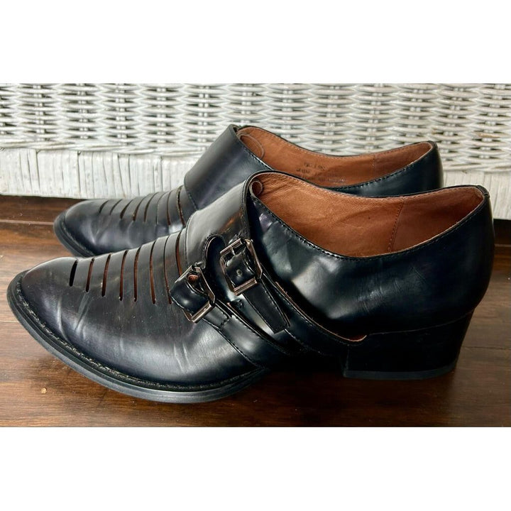 Jeffrey Campbell Dulles Monk Strap Leather Penny Loafer - Size 7.5