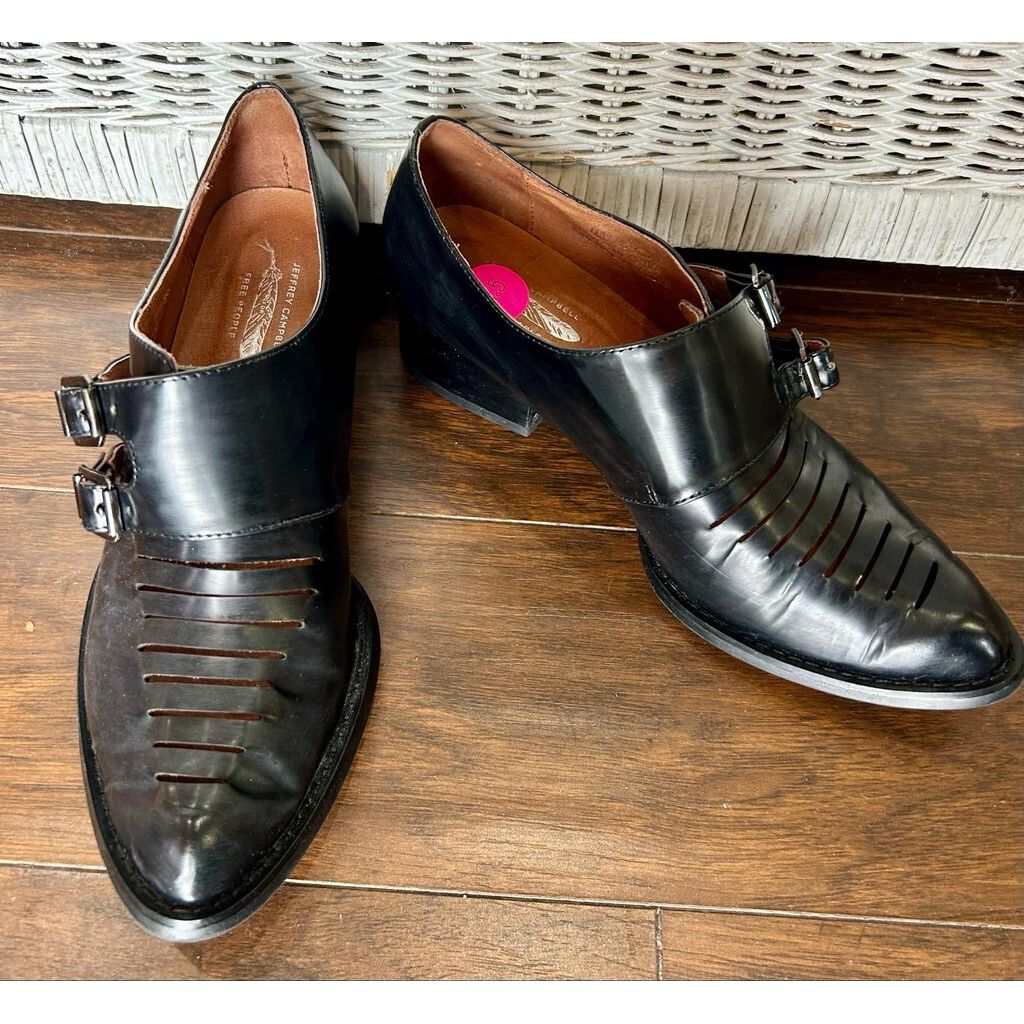 Jeffrey Campbell Dulles Monk Strap Leather Penny Loafer - Size 7.5