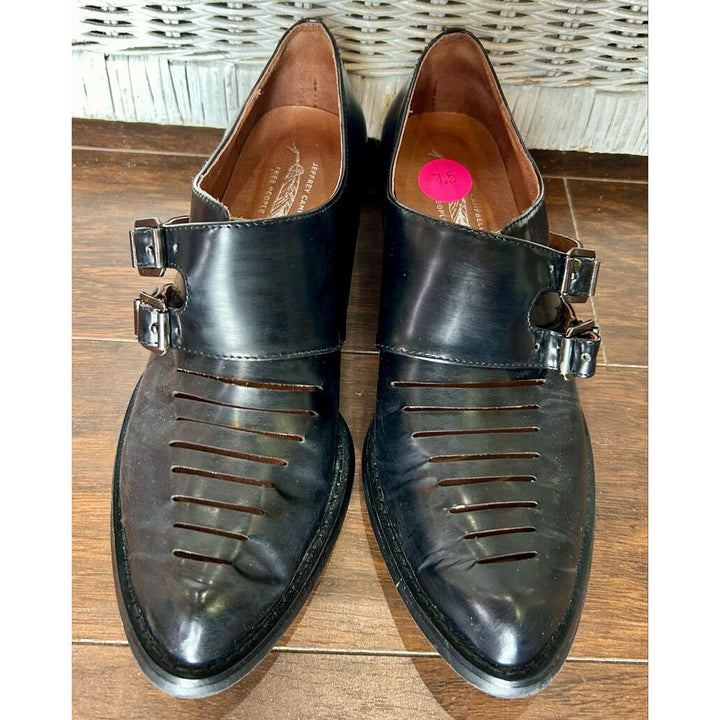 Jeffrey Campbell Dulles Monk Strap Leather Penny Loafer - Size 7.5