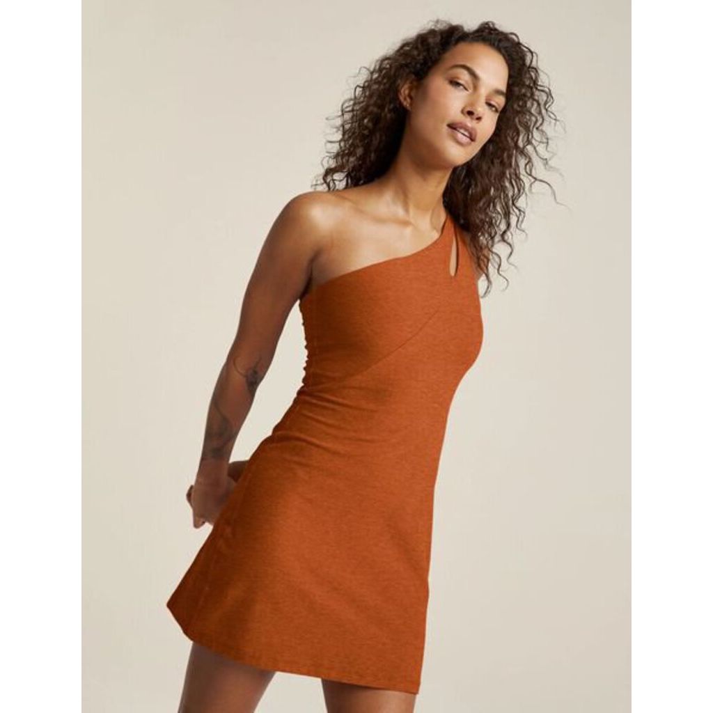 Beyond Yoga NWT Spacedye Lost Your Mind Dress in Warm Clay Heather