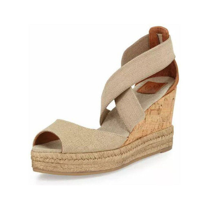 Tory Burch Peep Toe Espadrilles - Size 9.5