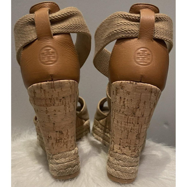 Tory Burch Peep Toe Espadrilles - Size 9.5
