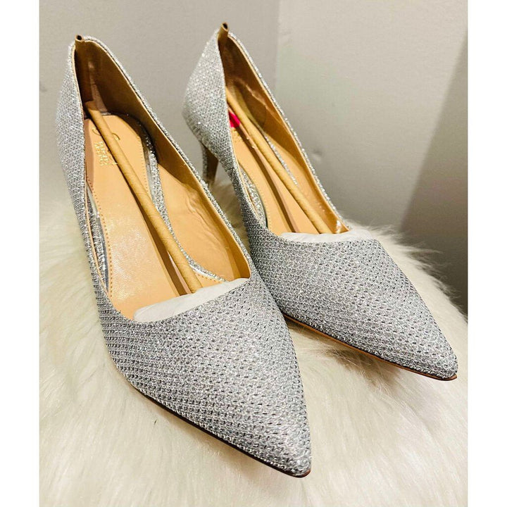 Badgley Mischka Glitter Rudy Pointed Toe Heels - Size 10
