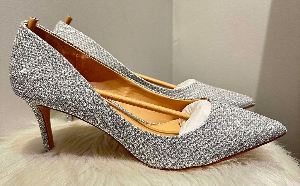 Badgley Mischka Glitter Rudy Pointed Toe Heels - Size 10