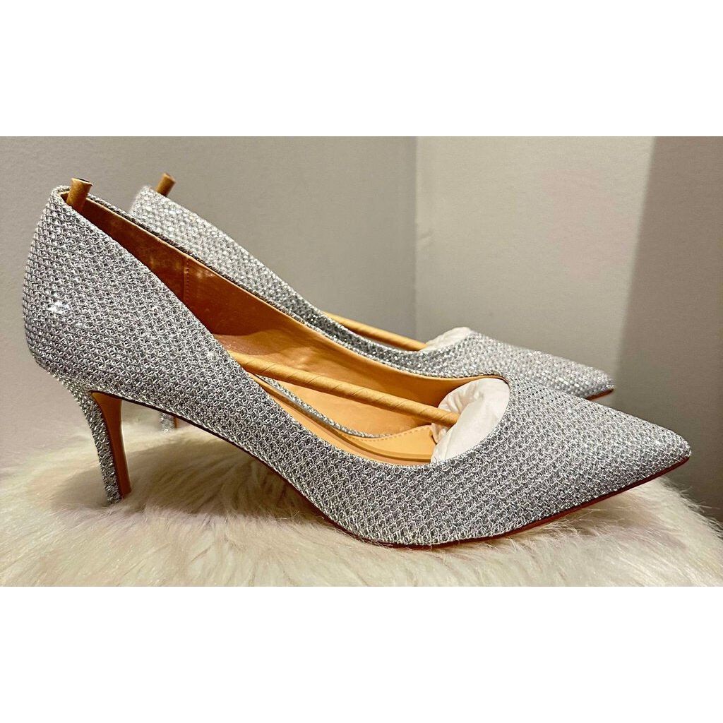 Badgley Mischka Glitter Rudy Pointed Toe Heels - Size 10
