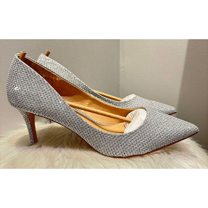 Badgley Mischka Glitter Rudy Pointed Toe Heels - Size 10