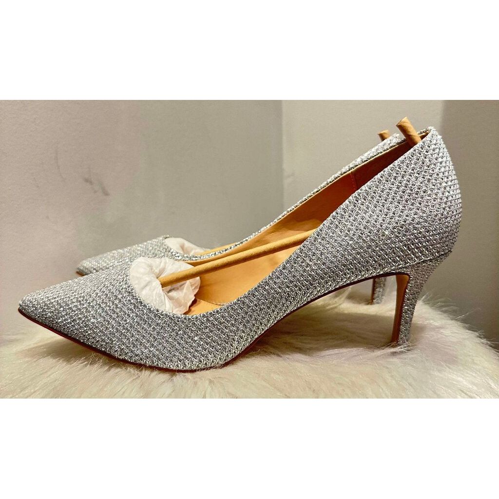 Badgley Mischka Glitter Rudy Pointed Toe Heels - Size 10