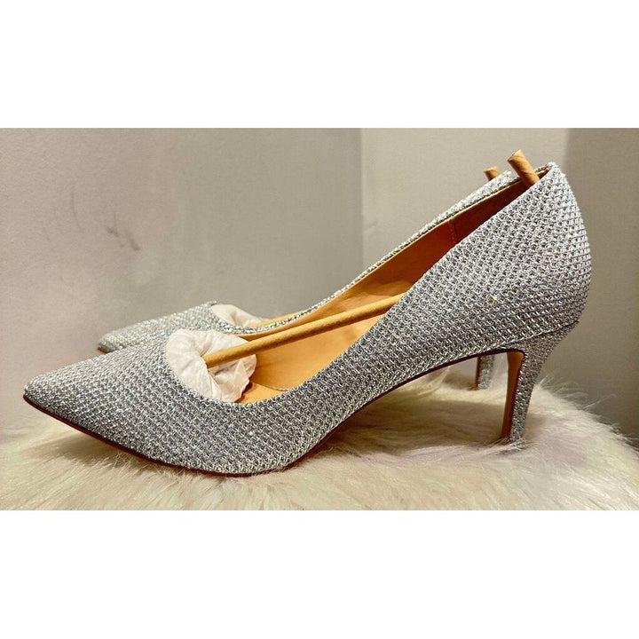 Badgley Mischka Glitter Rudy Pointed Toe Heels - Size 10
