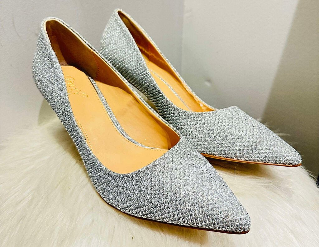 Badgley Mischka Glitter Rudy Pointed Toe Heels - Size 9.5