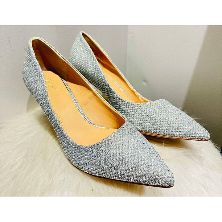 Badgley Mischka Glitter Rudy Pointed Toe Heels - Size 9.5
