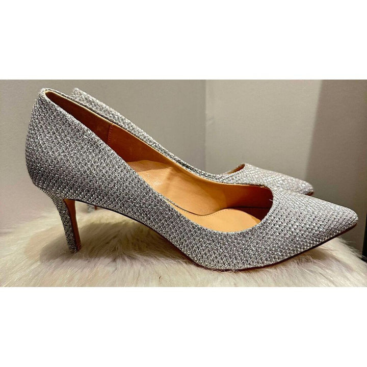 Badgley Mischka Glitter Rudy Pointed Toe Heels - Size 9.5