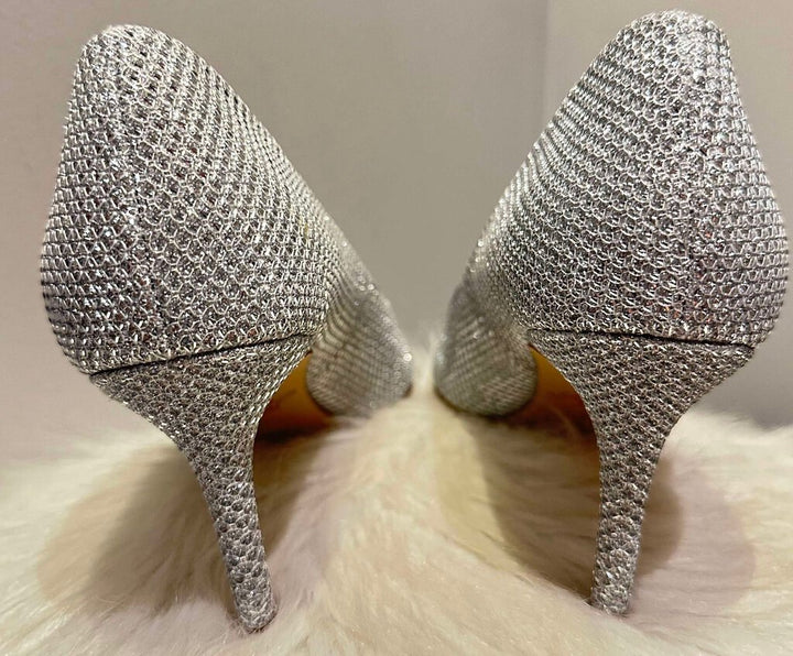 Badgley Mischka Glitter Rudy Pointed Toe Heels - Size 9.5
