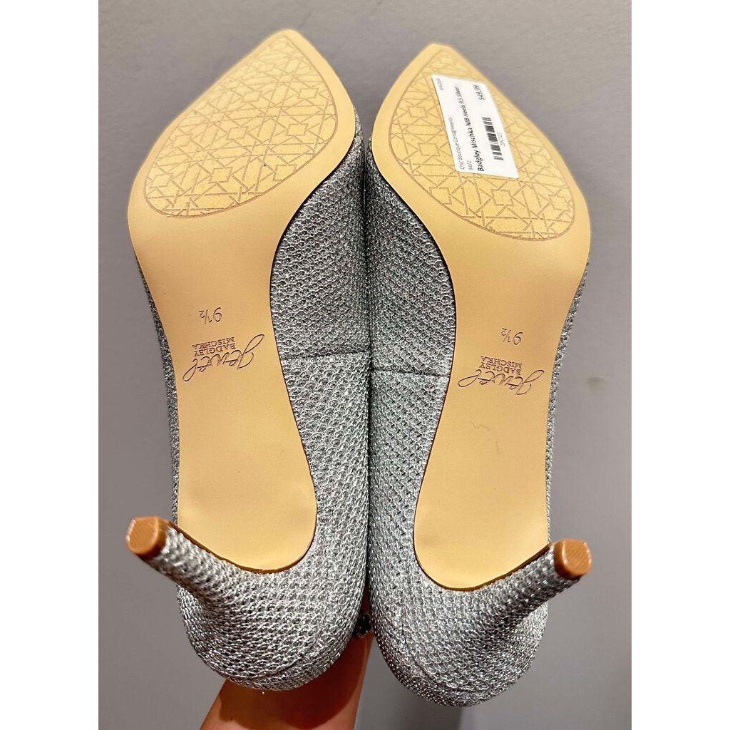Badgley Mischka Glitter Rudy Pointed Toe Heels - Size 9.5