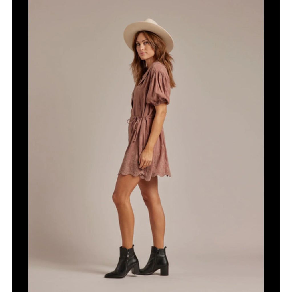 Rylee + Cru NWT Olive Grapevine Embroidery Dress - Size Medium