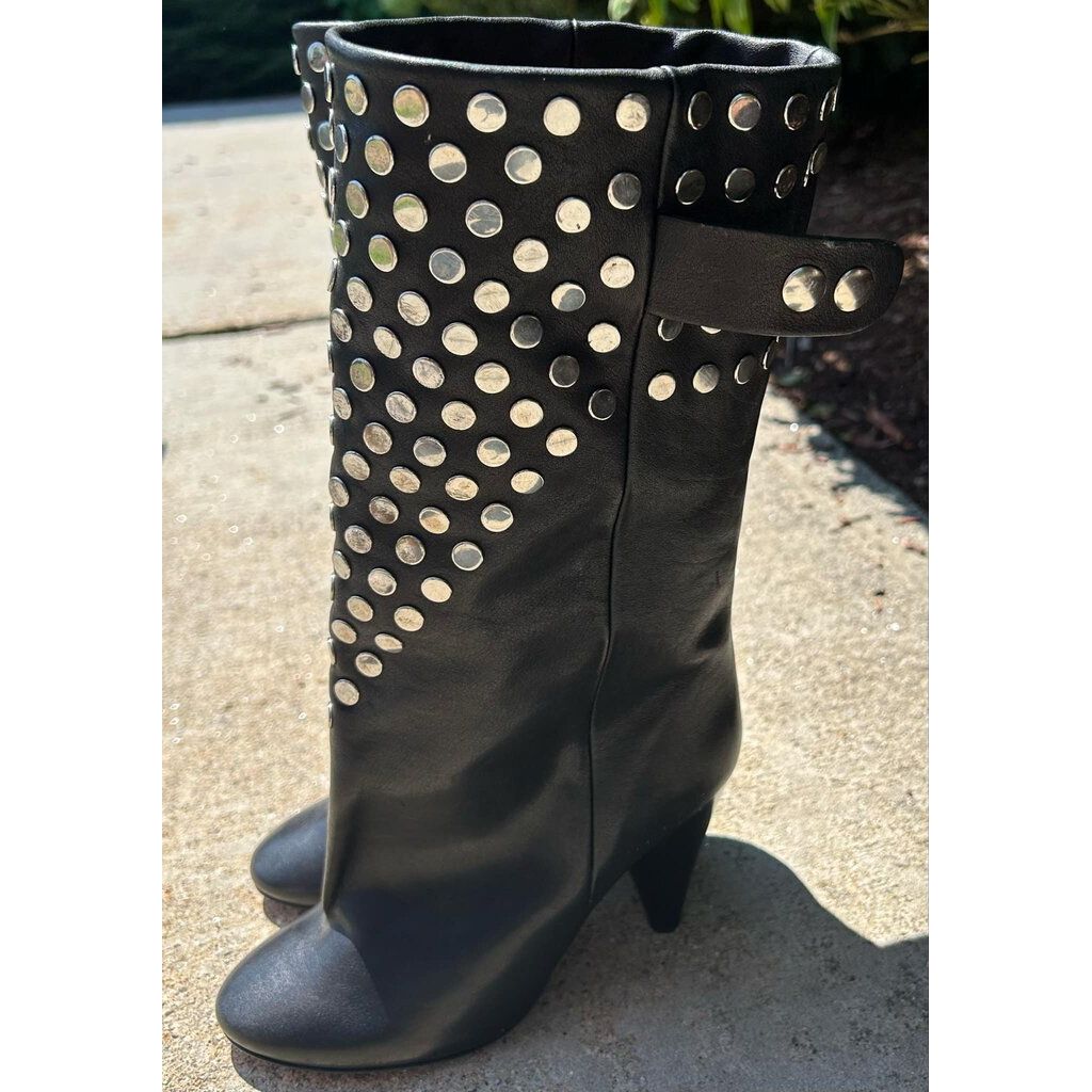 Isabel Marant Lakfee Studded Leather Boots - Size 6