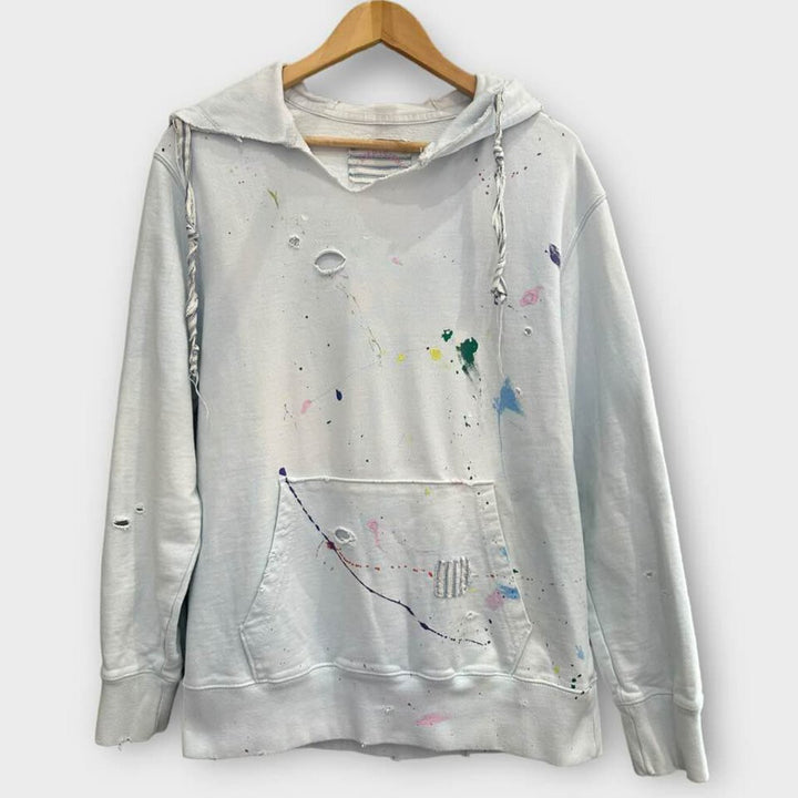 Camp Isidro Indigo Dyed Paint Splatter Camp Counselor Hoodie - Size Large