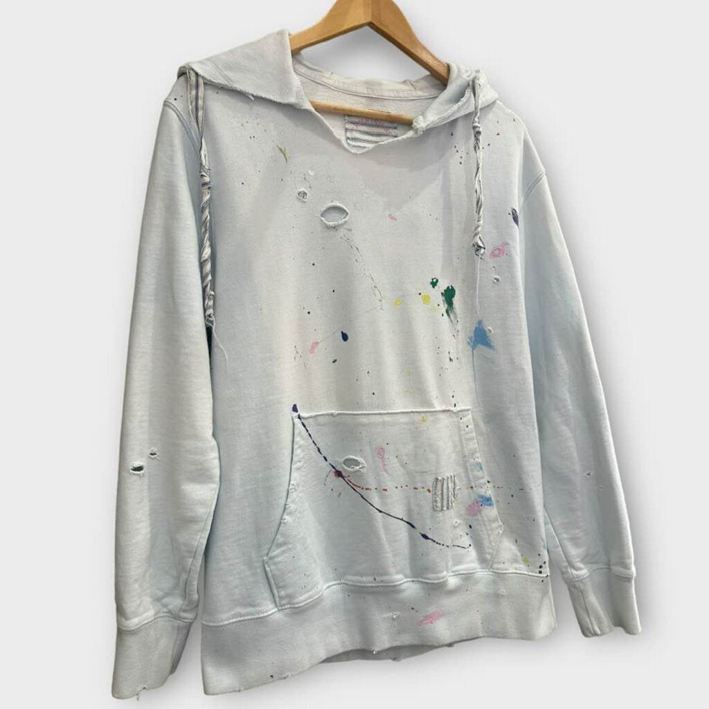 Camp Isidro Indigo Dyed Paint Splatter Camp Counselor Hoodie - Size Large