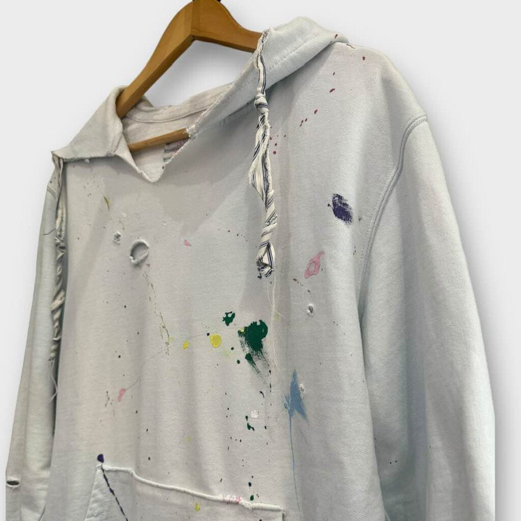 Camp Isidro Indigo Dyed Paint Splatter Camp Counselor Hoodie - Size Large