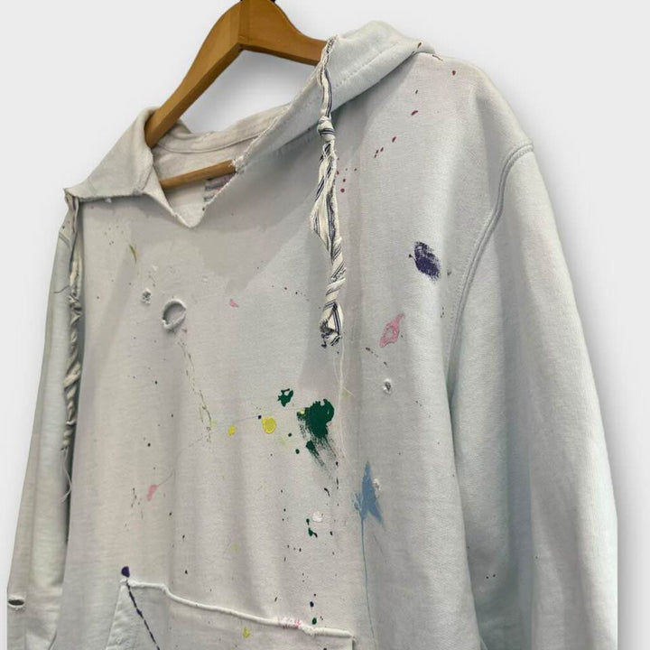 Camp Isidro Indigo Dyed Paint Splatter Camp Counselor Hoodie - Size Large