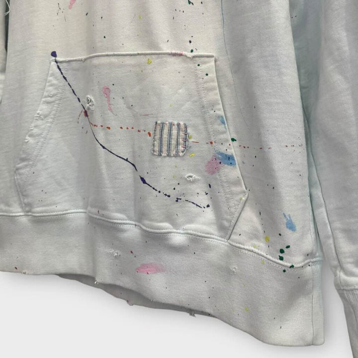 Camp Isidro Indigo Dyed Paint Splatter Camp Counselor Hoodie - Size Large