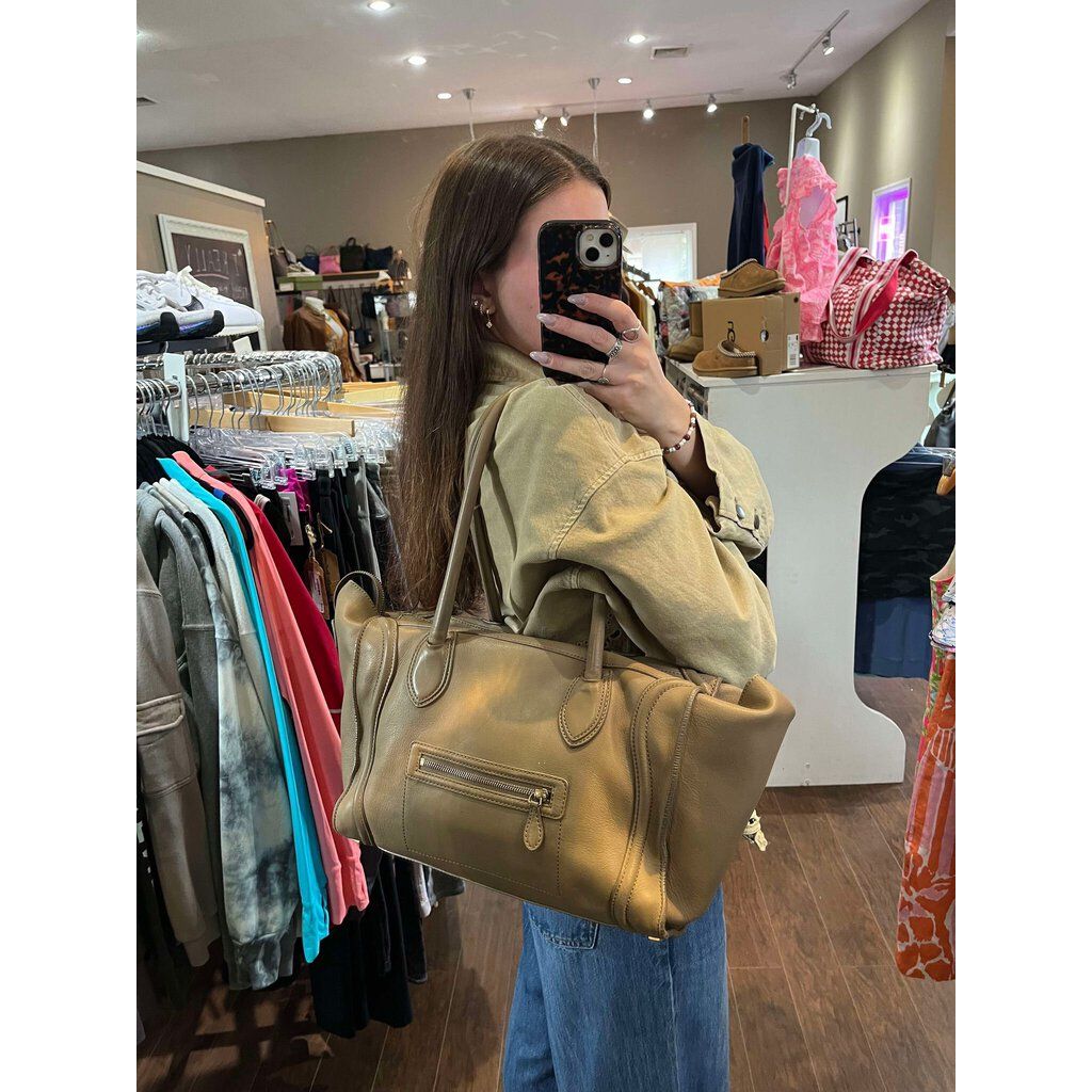 Celine Leather Luggage Tote