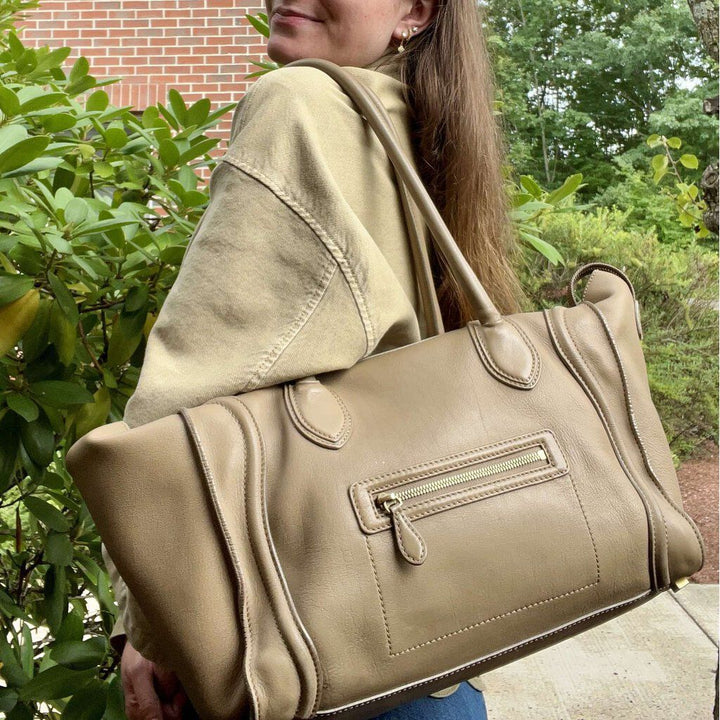 Celine Leather Luggage Tote