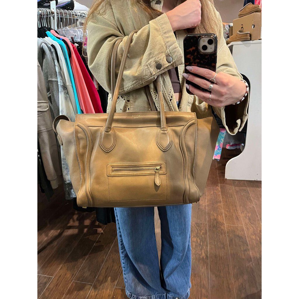 Celine Leather Luggage Tote