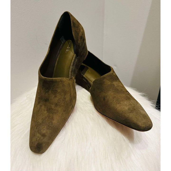 Vince Barolo Suede Square Toe Wedges - Size 8.5