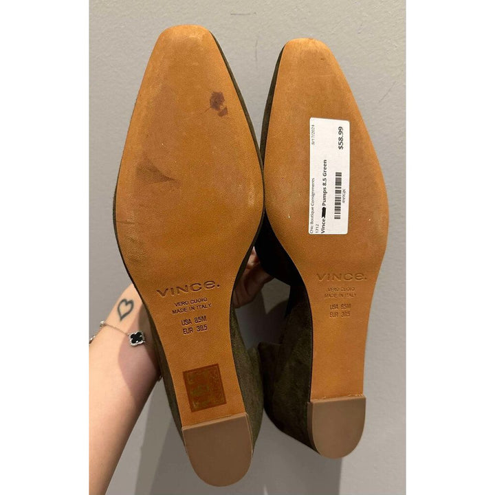 Vince Barolo Suede Square Toe Wedges - Size 8.5