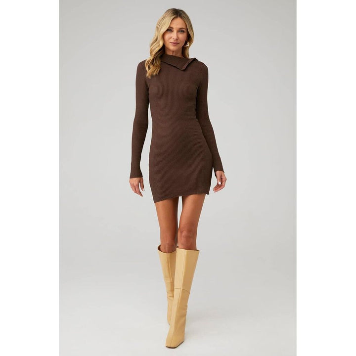 The Range Jumbo Stark Thermal Turtleneck Mini Dress - Size Medium