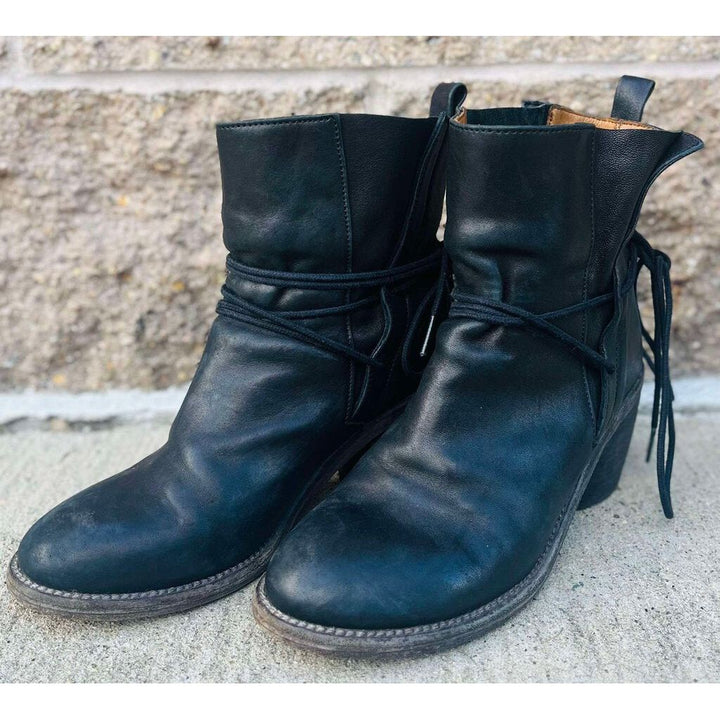 P. Monjo Lace-Up Booties - Size 37