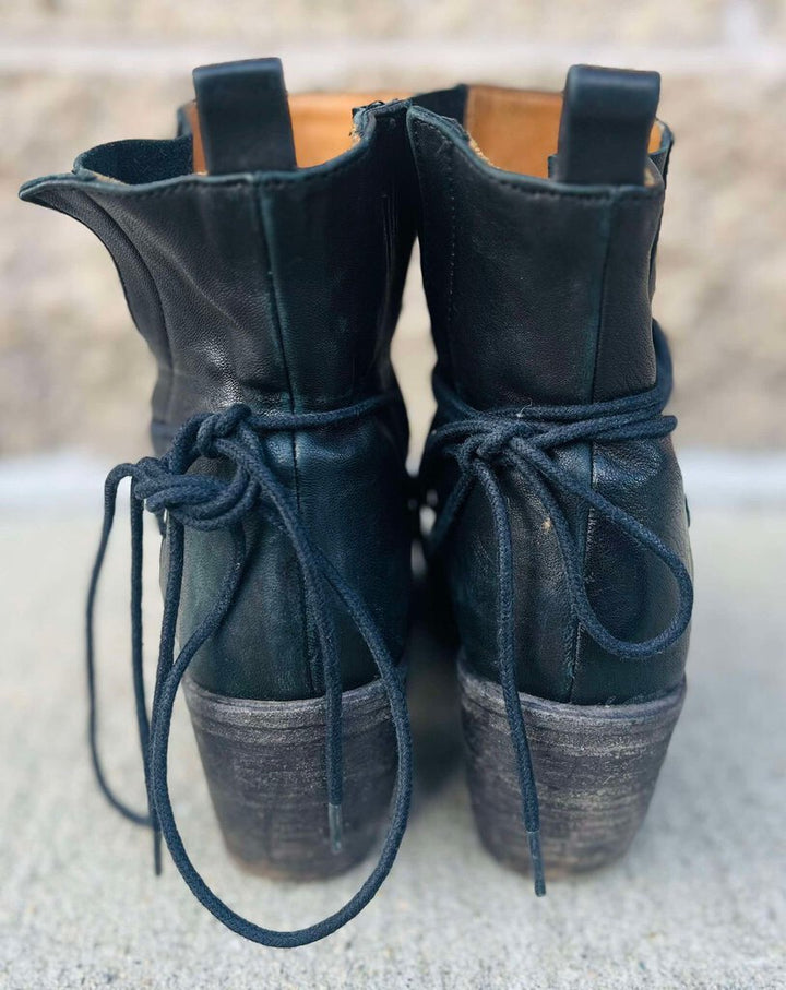 P. Monjo Lace-Up Booties - Size 37