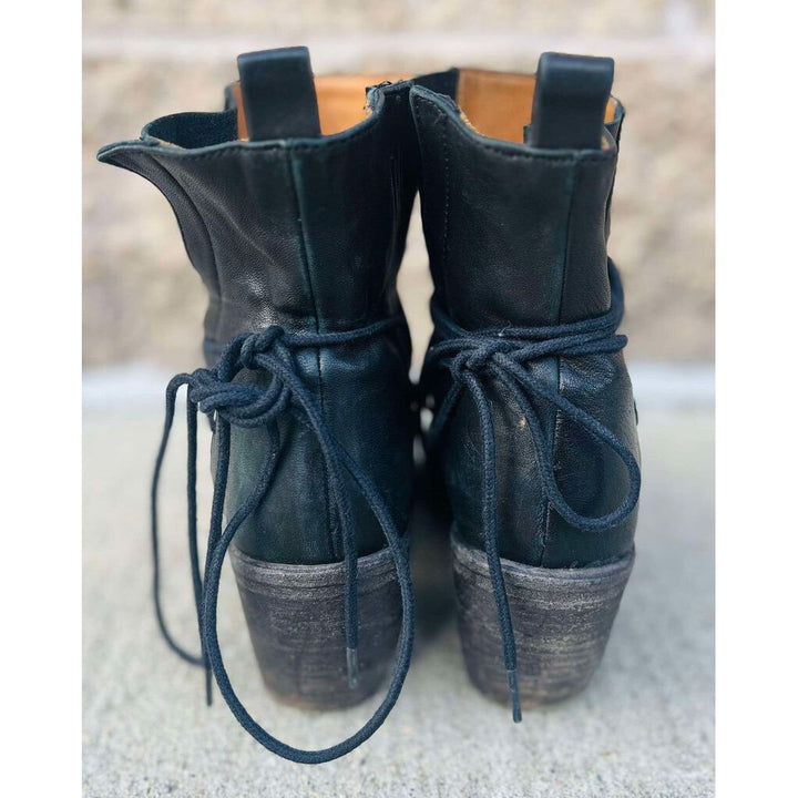 P. Monjo Lace-Up Booties - Size 37