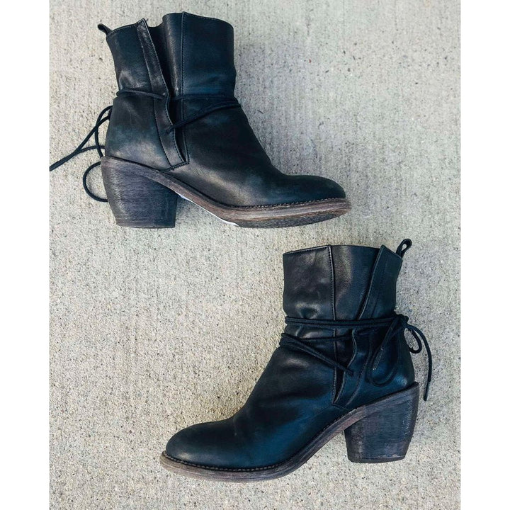 P. Monjo Lace-Up Booties - Size 37