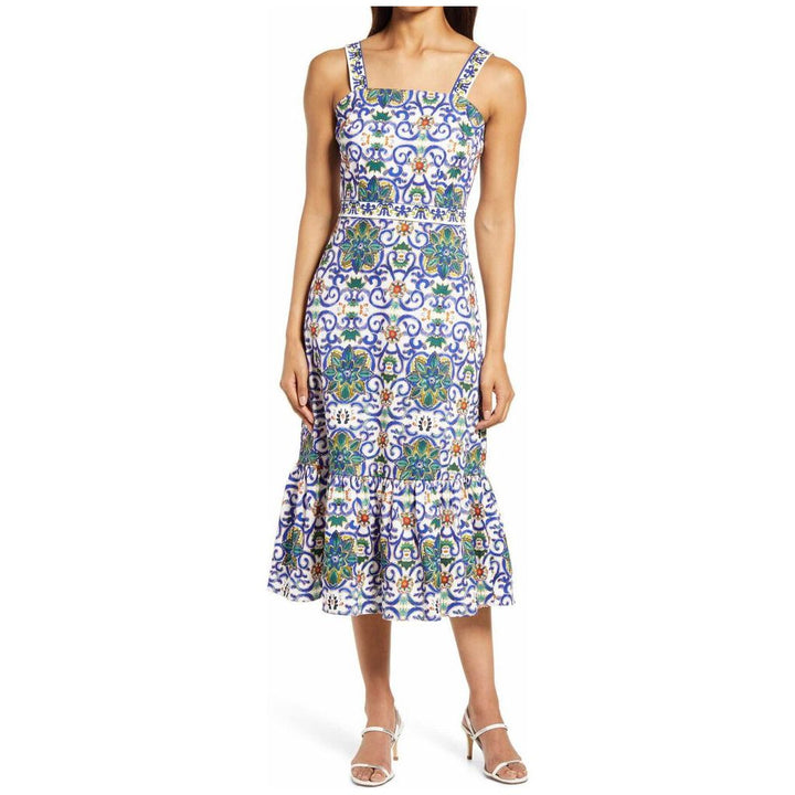 Sam Edelman Tile Print Midi Press - Size 4