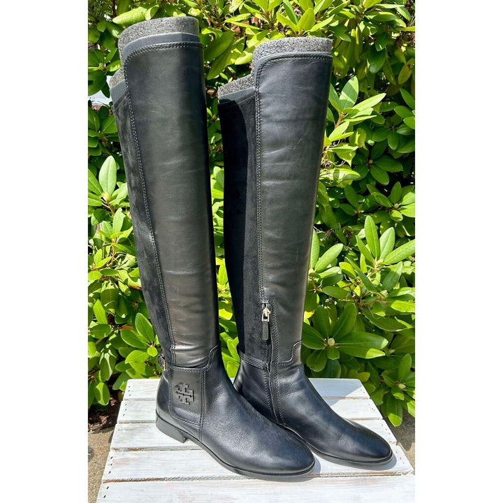Tory Burch Wyatt-Stretch Knee High Boots - Size 8