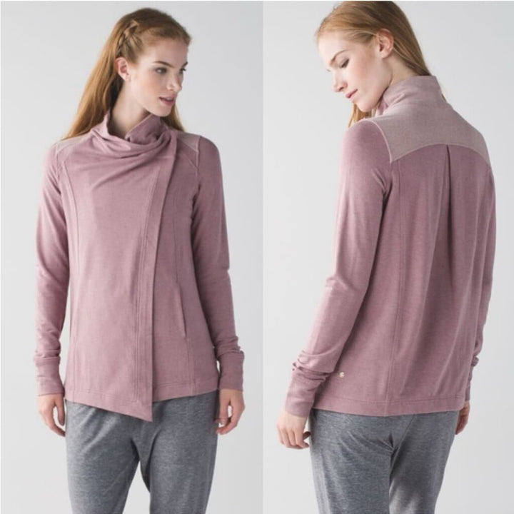 Lululemon Coast Wrap Sweater Heathered Chalky Rose - Size 6