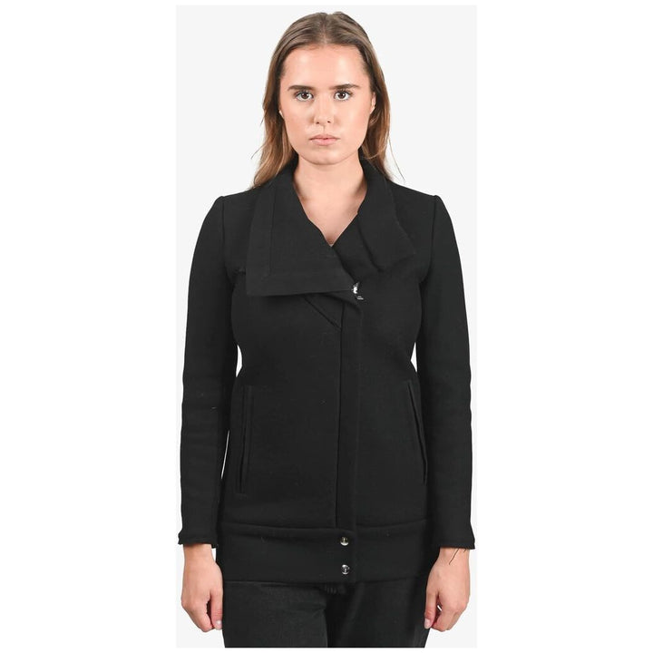 IRO Black Wool Zip Up Jacket - Size 36