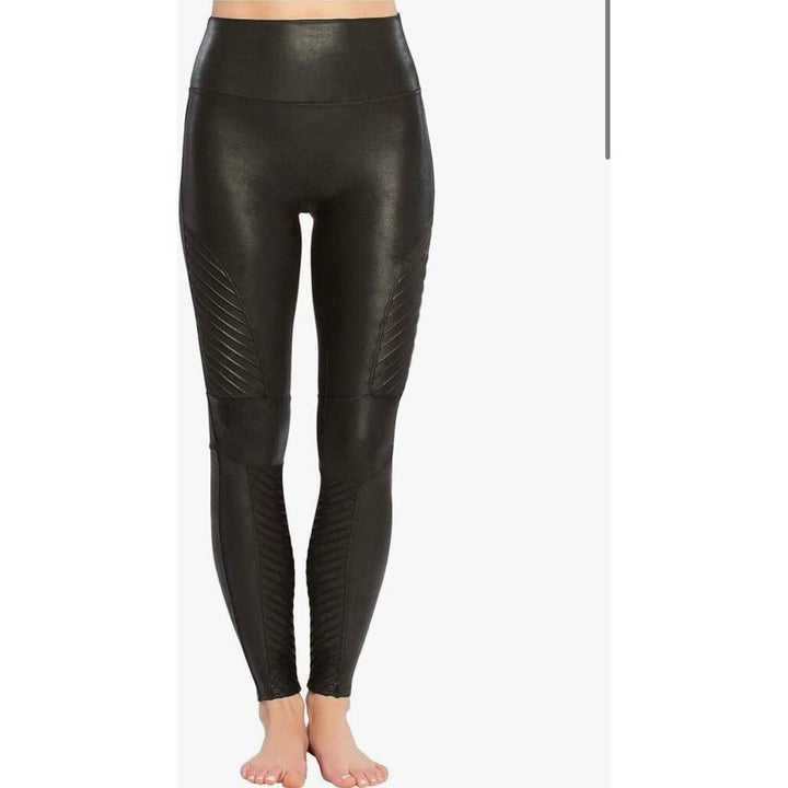 Spanx Faux Leather Moto Leggings - Size Small