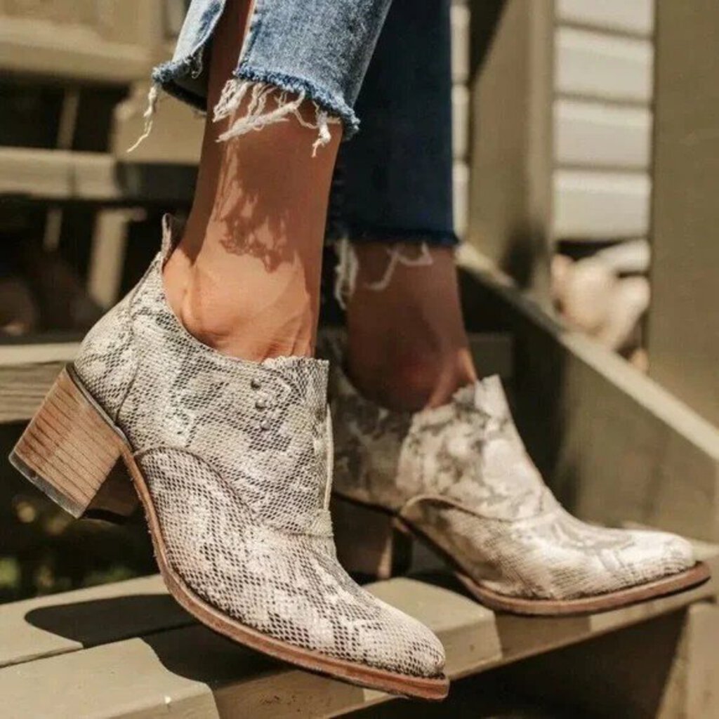 Free Bird Sadie Booties in White Python Size 10 – Chic Boutique