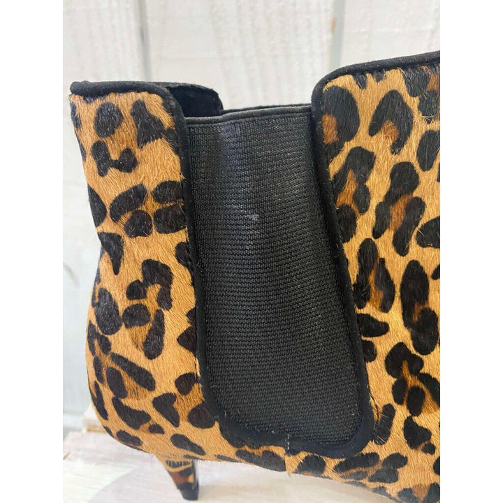 Zara NWT Leopard Calf Hair Chelsea Ankle Boots - Size 38