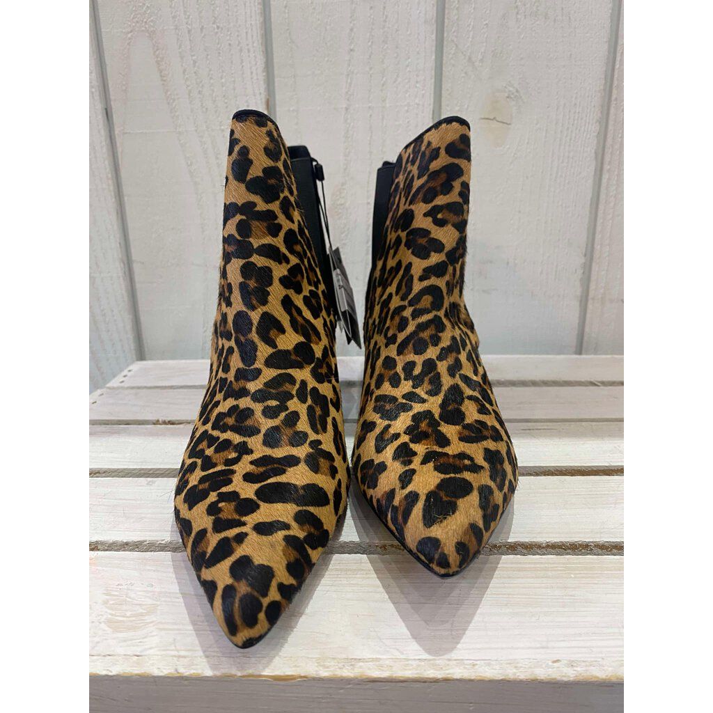 Zara NWT Leopard Calf Hair Chelsea Ankle Boots - Size 38