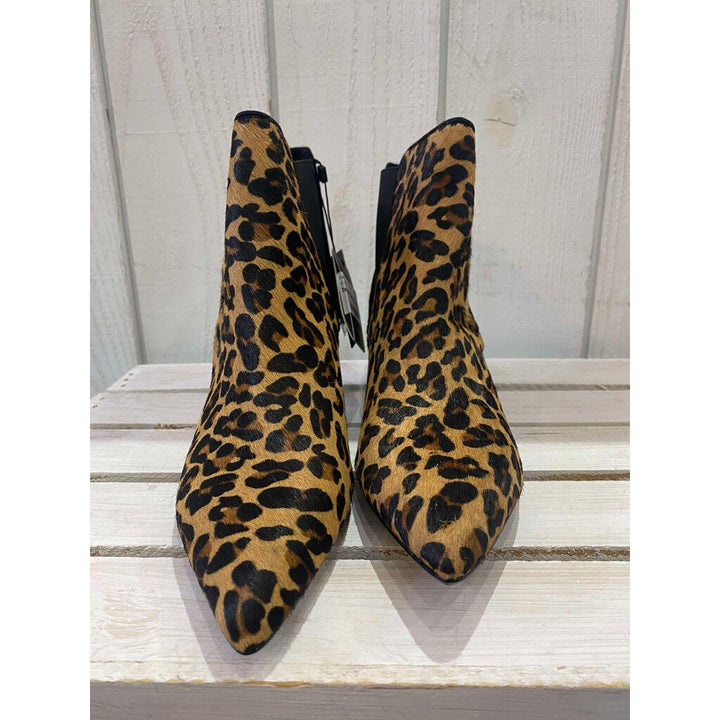 Zara NWT Leopard Calf Hair Chelsea Ankle Boots - Size 38