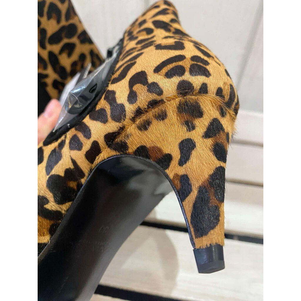 Zara NWT Leopard Calf Hair Chelsea Ankle Boots - Size 38