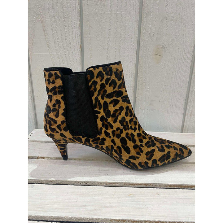 Zara NWT Leopard Calf Hair Chelsea Ankle Boots - Size 38